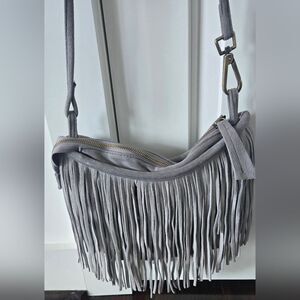 Altar'd State Grey Suede Fringe Bag NWOT.